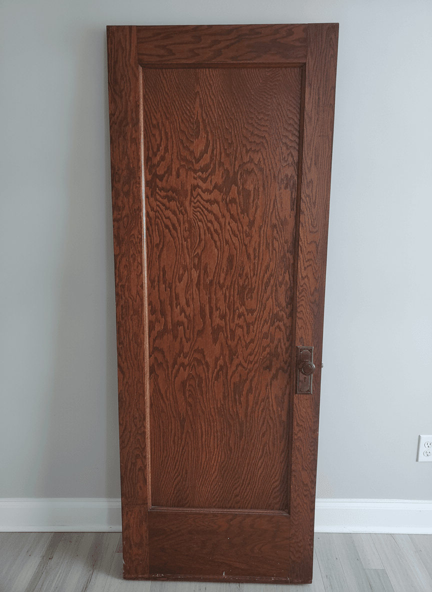 Antique Oak 1-Panel Interior Door, 32x80, with Frame, Trim & Hardware