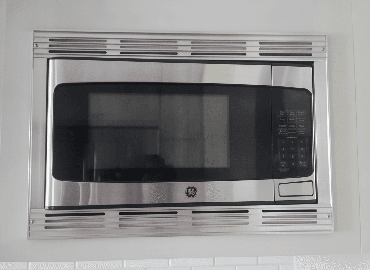 GE Stainless Steel Built-In Microwave with Trim Kit, Buyer Removes