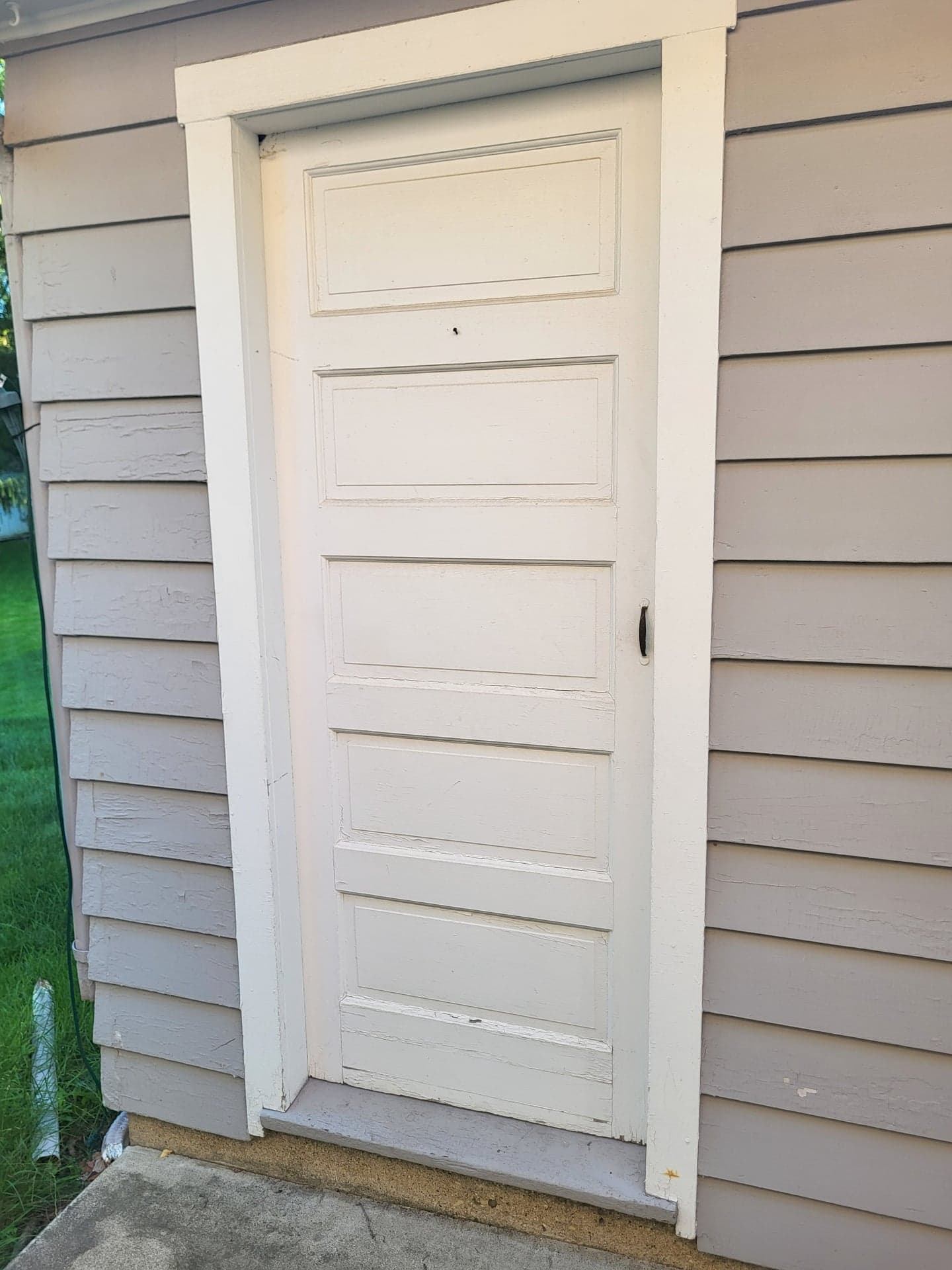 Vintage 5-Panel Solid Wood Door, 32 x 80 in, Painted White